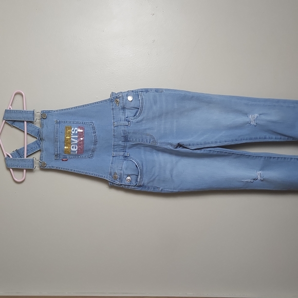 Levi's girls overalls with sequin logo - Picture 3 of 5